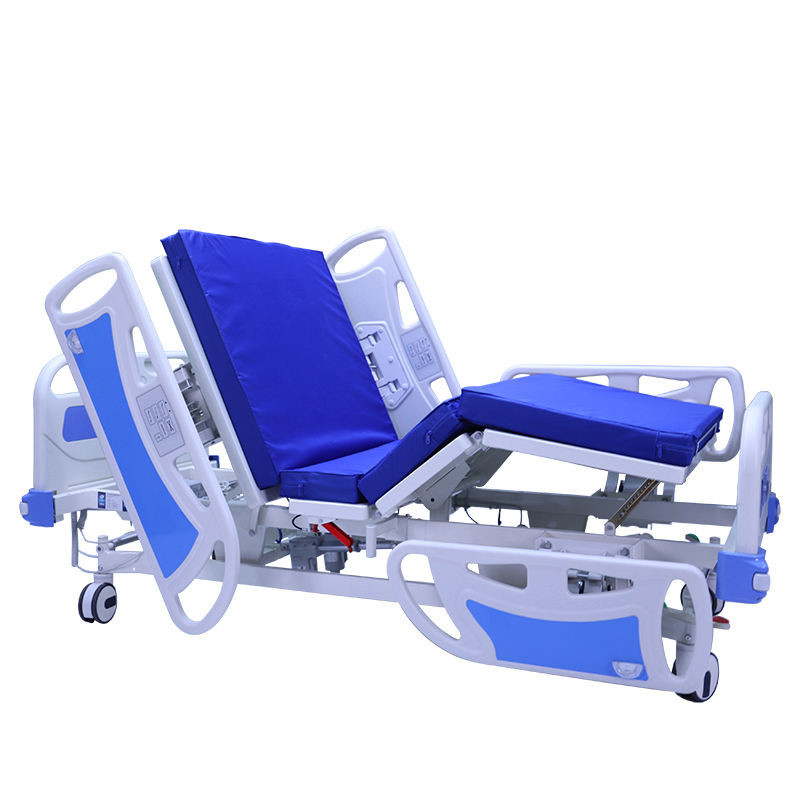 Thiết bị y tế đa chức năng có thể điều chỉnh bằng thép không gỉ 3 tay quay Hướng dẫn sử dụng Giường bệnh viện ICU có thể gập lại
