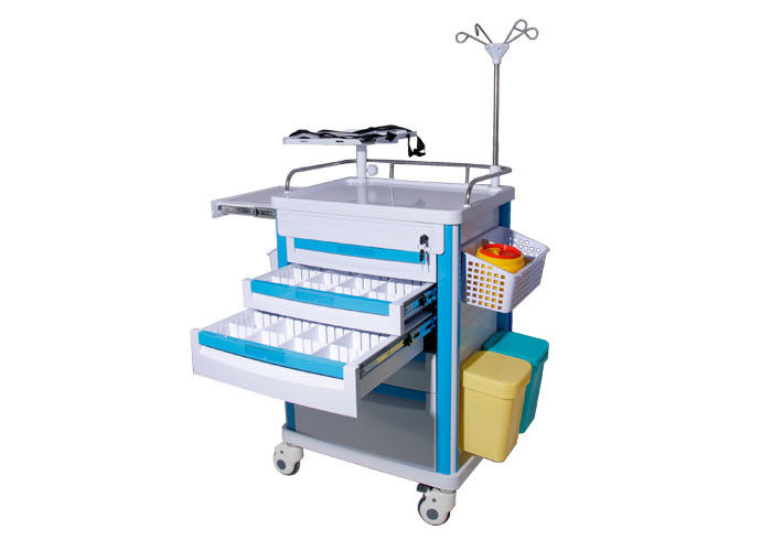 Dễ dàng làm sạch nhựa ABS nhựa Y tế Xe đẩy Với bánh xe ồn ào